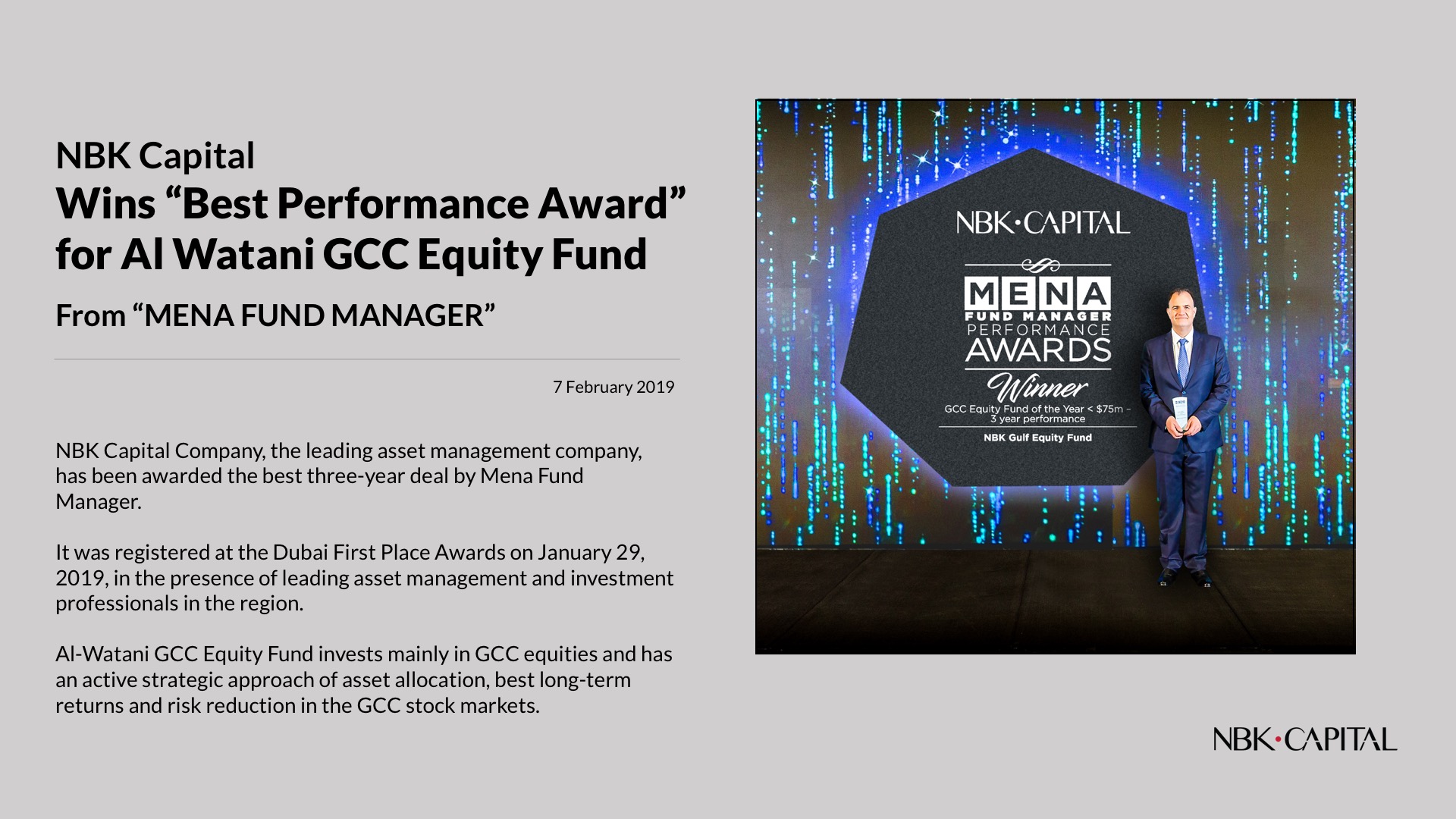 NBK Capital ‘wins Best Performance Award’ for Al-Watani ...